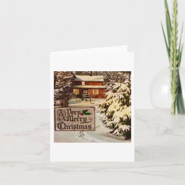 Cartes Pour Fêtes Annuelles Un très joyeux Noël classique hiver traditionnel (Devant)