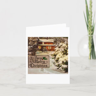 Cartes Pour Fêtes Annuelles Un très joyeux Noël classique hiver traditionnel