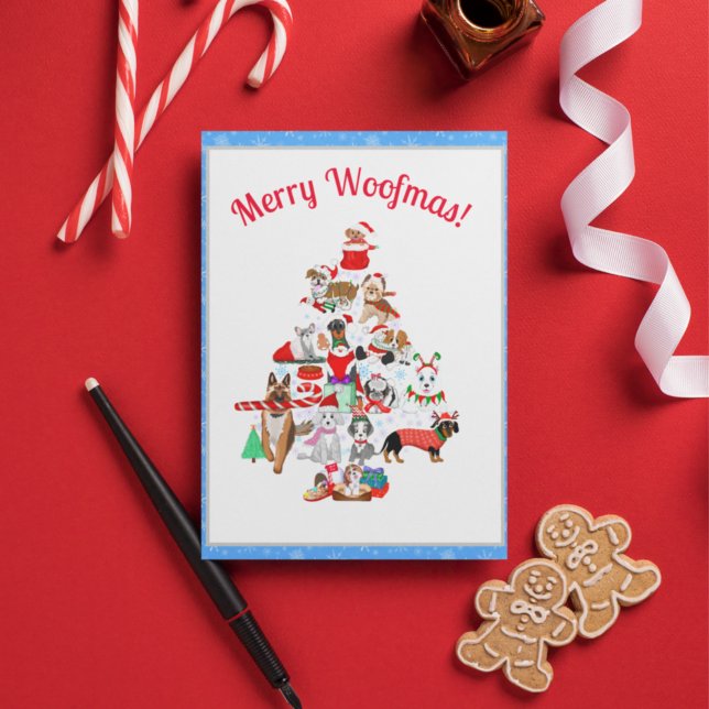 Cartes Pour Fêtes Annuelles Un très joyeux Noël Doggie (Créateur téléchargé)