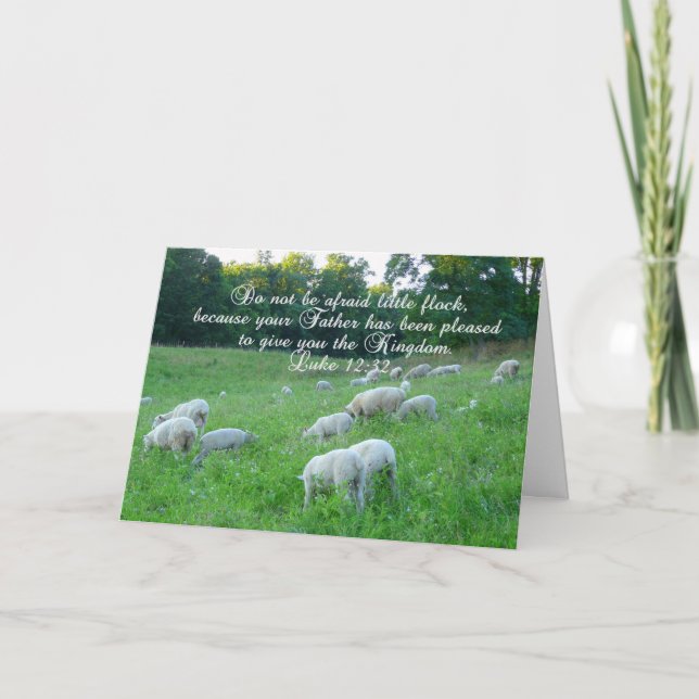 Cartes Pour Fêtes Annuelles Un troupeau de verset Bible-Mouton. (Devant)
