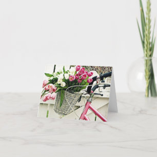 CARTES POUR FÊTES ANNUELLES UN VÉLO-FLEURS-ET L'AMOUR À "PÂQUES"