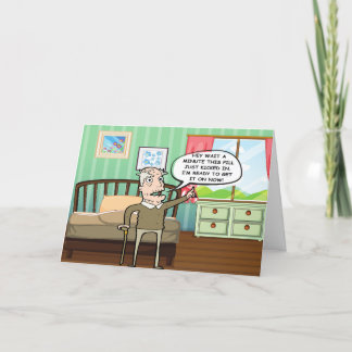 Cartes Pour Fêtes Annuelles Un Vieux Homme Amusant Prêt À L'Obtenir Le Jour De