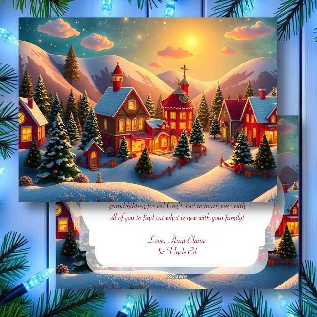 Cartes Pour Fêtes Annuelles Un village de Noël festif pour Lil' Personnalisé (Créateur téléchargé)