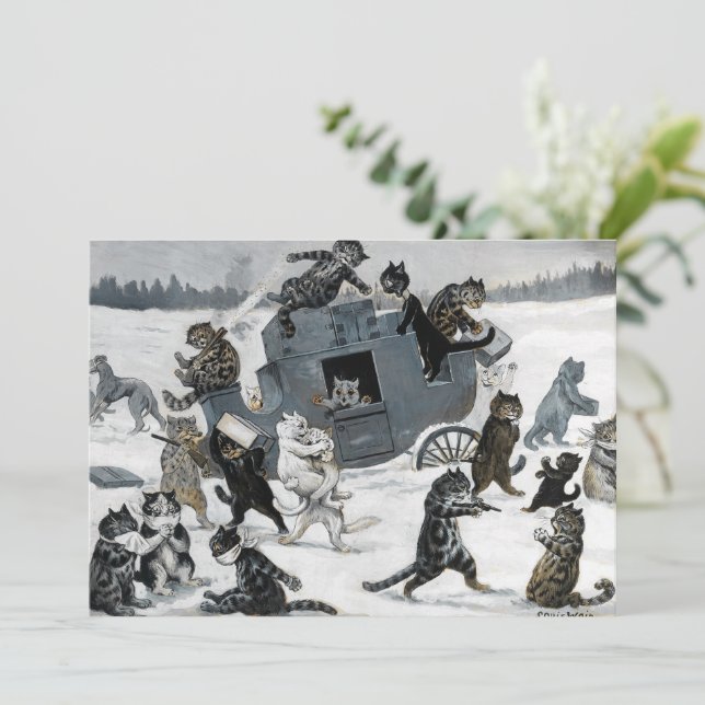 Cartes Pour Fêtes Annuelles Un vol sur la route par Louis William Wain (Debout devant)