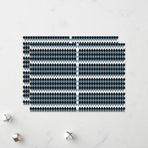 Cartes Pour Fêtes Annuelles une à damiers noire et blanche avec un b blanc