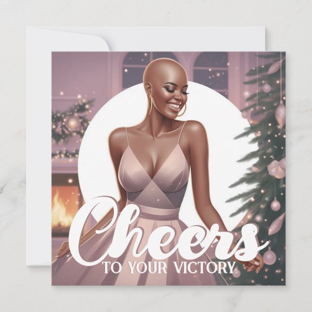 Cartes Pour Fêtes Annuelles Une Africaine Américaine Cancer Survivor's Joyful (Devant)