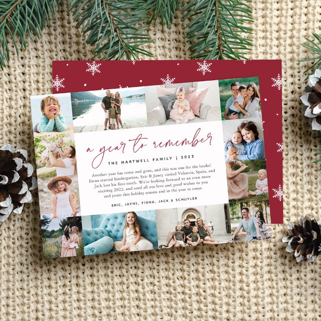 Cartes Pour Fêtes Annuelles Une année à retenir | Année d'évaluation Collage p (Créateur téléchargé)
