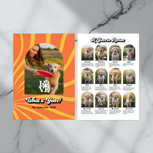 Cartes Pour Fêtes Annuelles "Une année en revue" Retro Amoureux de les chiens