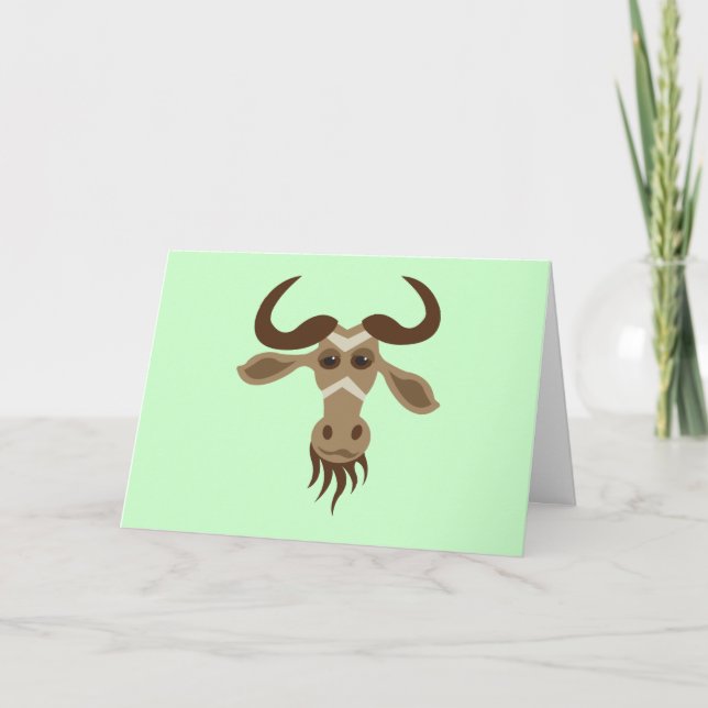 Cartes Pour Fêtes Annuelles Une Année Gnu Stuff_Gary Gnu_Happy Gnu ! (Devant)