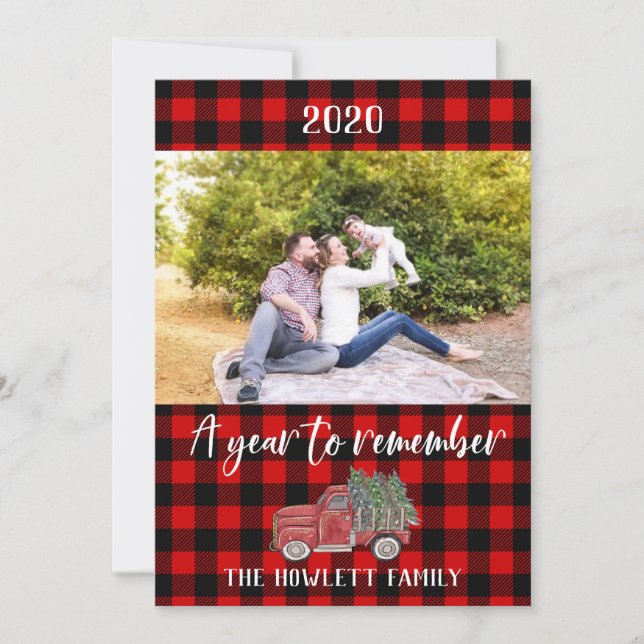 Cartes Pour Fêtes Annuelles Une année pour se souvenir de 2020 Buffalo Plaid P (Devant)
