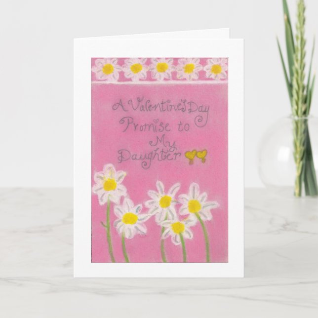 Cartes Pour Fêtes Annuelles Une douce Saint Valentin" Promise" à mes filles (Devant)