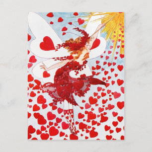 Cartes Pour Fêtes Annuelles Une douche de coeur rouge de la fée de la Saint-Va
