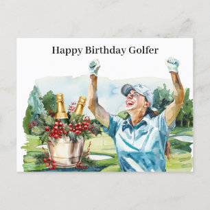 Cartes Pour Fêtes Annuelles Une femme de golf joue au golf Birthday golfer Car