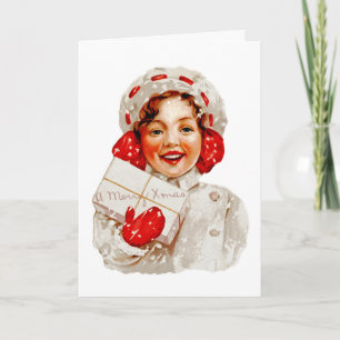 Cartes Pour Fêtes Annuelles Une fille de Joyeux Noël