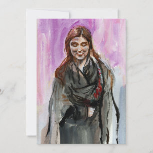 Cartes Pour Fêtes Annuelles Une fille souriante en noir