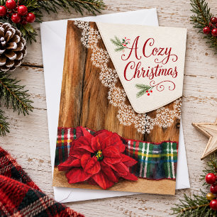 Cartes Pour Fêtes Annuelles Une Fleur de Poinsettia Rouge Noël Cosy