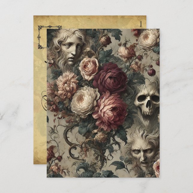 Cartes Pour Fêtes Annuelles Une floraison à attendre - gothique victorien (Devant / Derrière)