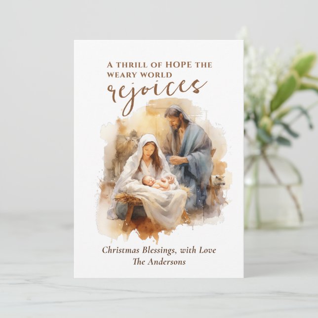 Cartes Pour Fêtes Annuelles Une frisson d'espoir Noël Carol et Nativité (Debout devant)