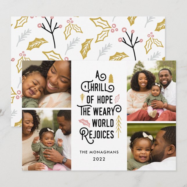 Cartes Pour Fêtes Annuelles Une frisson d'espoir | Photo Collage (Devant / Derrière)