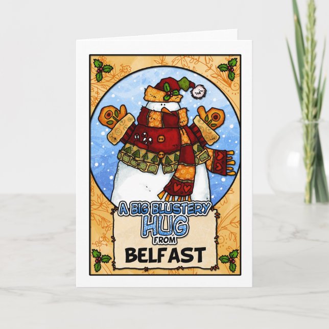 Cartes Pour Fêtes Annuelles Une grande étreinte violente de Belfast (Devant)