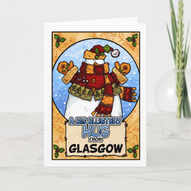 Cartes Pour Fêtes Annuelles Une grande étreinte violente de Glasgow (Devant)