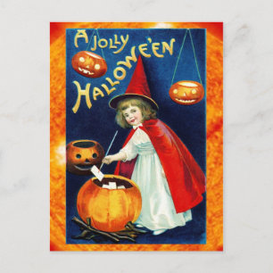 Cartes Pour Fêtes Annuelles Une Halloween joyeuse de la petite sorcière