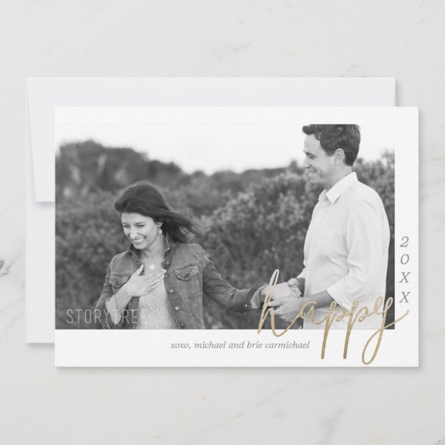 Cartes Pour Fêtes Annuelles Une jolie bonne année - aluminium de Faux (Devant)