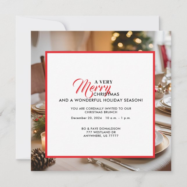 CARTES POUR FÊTES ANNUELLES UNE JOLIE BRUNCH NOËL (Devant)