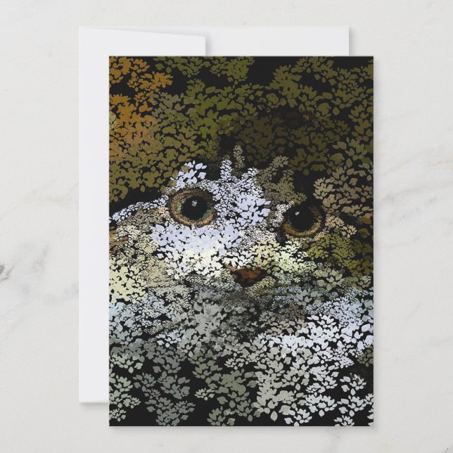 Cartes Pour Fêtes Annuelles Une jolie peinture de chats de Feuilles_ (Devant)