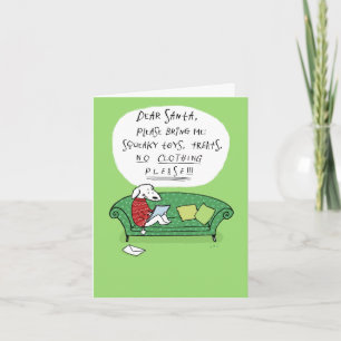 Cartes Pour Fêtes Annuelles Une lettre de chien au Père Noël Dessin animé drôl
