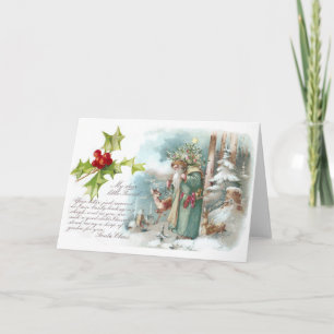 Cartes Pour Fêtes Annuelles Une lettre de Père Noël portant un manteau vert