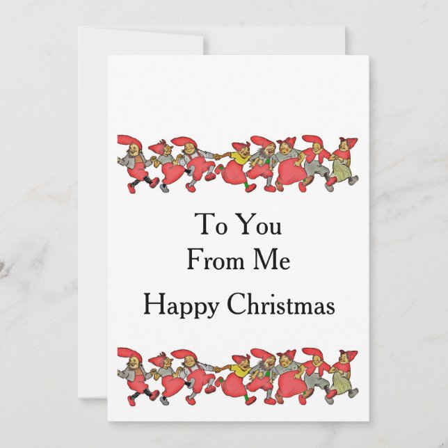 Cartes Pour Fêtes Annuelles Une ligne de filles dansantes (Devant)