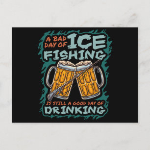 Cartes Pour Fêtes Annuelles Une mauvaise journée de pêche sur glace humour drô