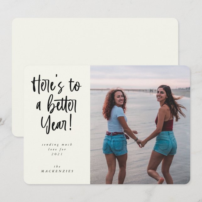 Cartes Pour Fêtes Annuelles Une meilleure année photo (Devant / Derrière)