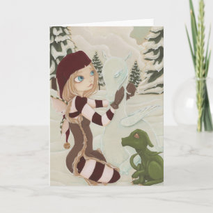 Cartes Pour Fêtes Annuelles Une mère pour Charlie-Dragon Fairy Christmas Card
