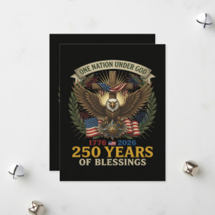 Cartes Pour Fêtes Annuelles Une nation sous Dieu 250 ans