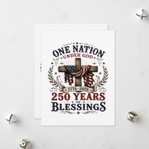 Cartes Pour Fêtes Annuelles Une nation sous Dieu 250 ans de bénédictions 
