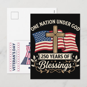 Cartes Pour Fêtes Annuelles Une nation sous Dieu : Célébration de 250 années b