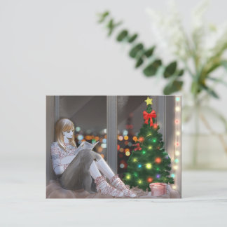 Cartes Pour Fêtes Annuelles Une nuit d'hiver cosy.