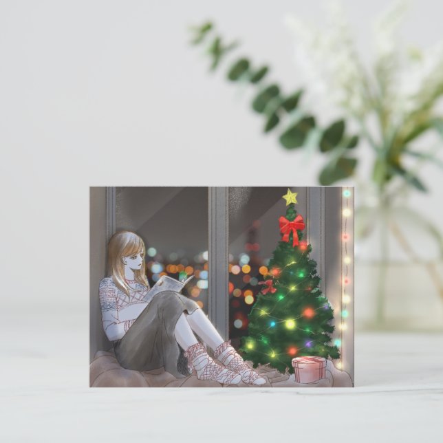 Cartes Pour Fêtes Annuelles Une nuit d'hiver cosy. (Debout devant)