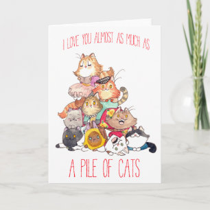 Cartes Pour Fêtes Annuelles Une pile de chats valentine