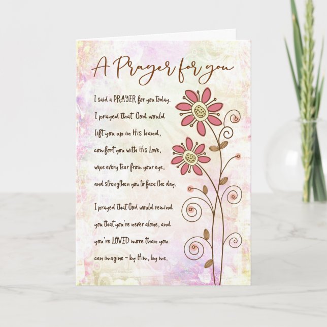 Cartes Pour Fêtes Annuelles Une prière pour vous Salutation (Devant)