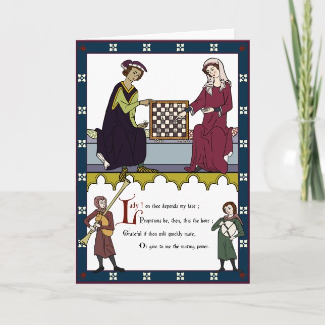 Cartes Pour Fêtes Annuelles Une Saint Valentin pour les amateurs d'échecs (Devant)