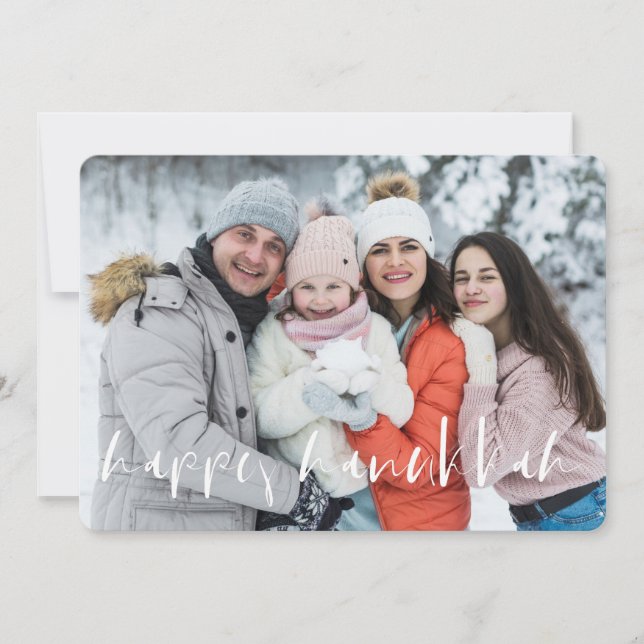 Cartes Pour Fêtes Annuelles Une simple photo de famille personnalisée à la mod (Devant)