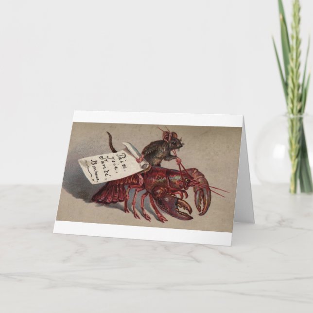 Cartes Pour Fêtes Annuelles Une souris et son homard (Devant)