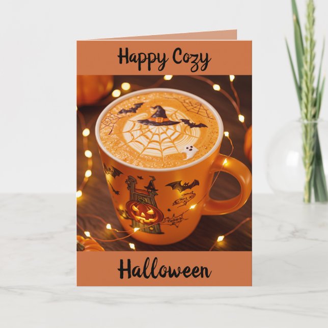 Cartes Pour Fêtes Annuelles Une tasse d'Halloween cosy (Devant)