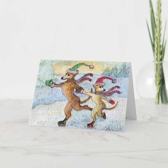 Cartes Pour Fêtes Annuelles Une tradition de vacances - patinage (Devant)