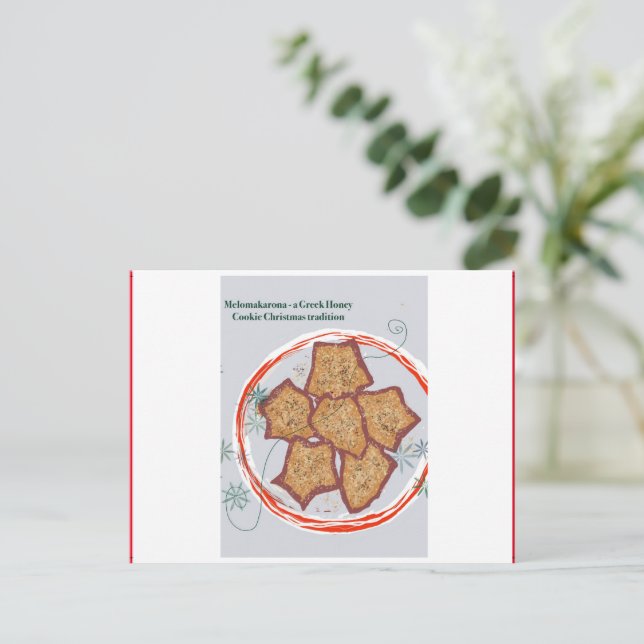 Cartes Pour Fêtes Annuelles Une tradition grecque de Noël - Melomakarona (Debout devant)