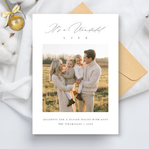 Cartes Pour Fêtes Annuelles Une vie merveilleuse Photo de famille de Noël