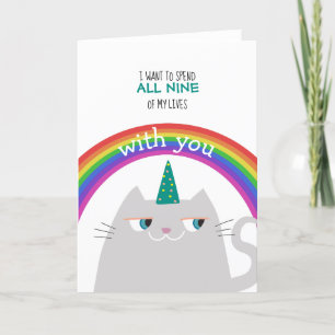 Cartes Pour Fêtes Annuelles Unicorn Chat Valentine's Day